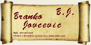 Branko Jovčević vizit kartica